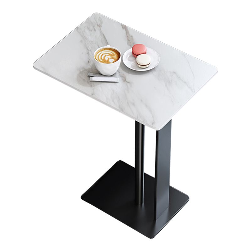 Contemporary Metal C Side Table 21.65" Tall Rectangular End Table