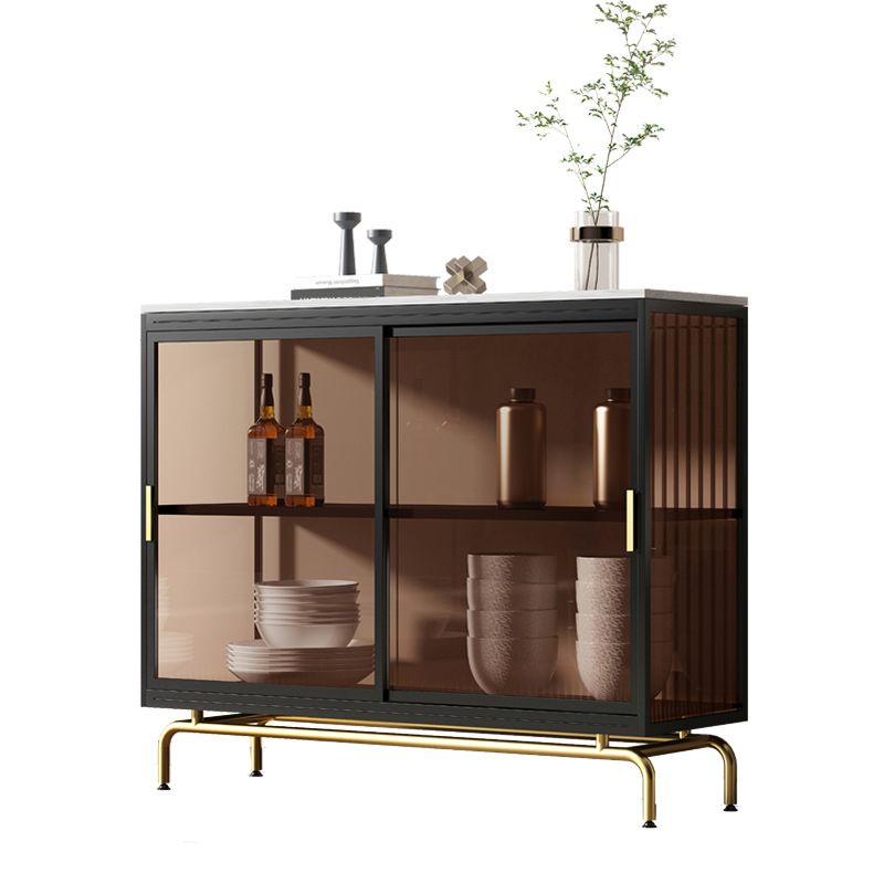 Mobile moderno in metallo in metallo vetro e porte scorrevoli per il soggiorno per soggiorno