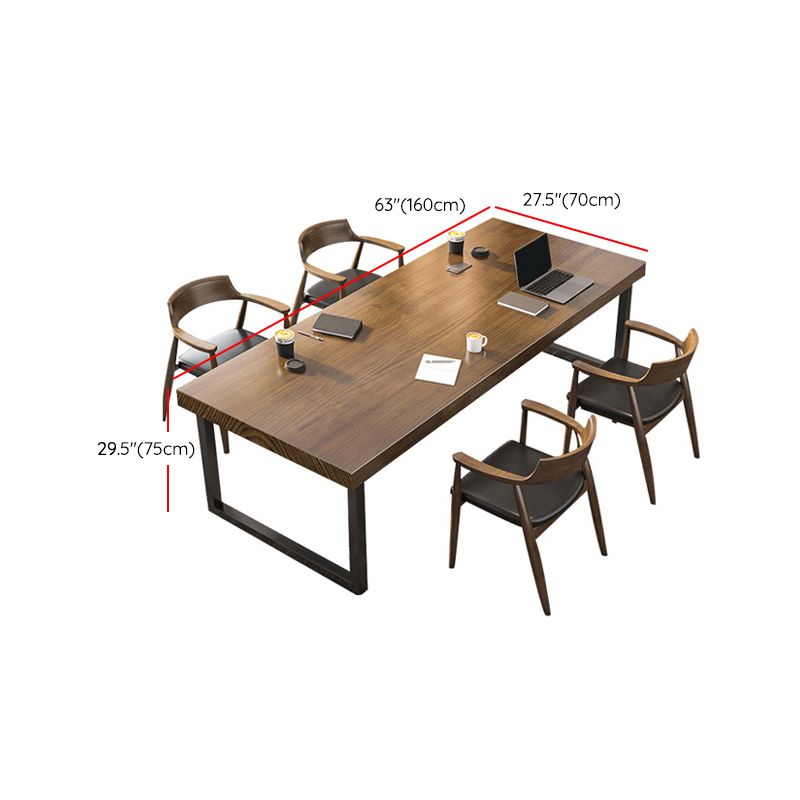Solid Wood Contemporary Writing Desk Bedroom Office Desk with Black Legs Clearhalo 'furn' 'furn_office_desk' 'Furniture' 'Office Desks' 'Office Furniture' 'office_desk' 1200x1200_d46d017c-ceb2-49e3-8290-feafcc06b9e1