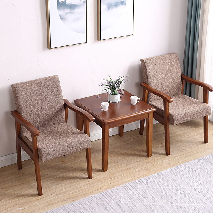 Single Solid Back Dining Armchair Upholstered Arm Chairs with Wood Legs Clearhalo ' kitchen&dining_furn' 'Dining Chairs' 'Dining Tables & Seating' 'dining_chair' 'furn' 'furn_dining_chair' 'Furniture' 'furniture_dining_chair' 'Kitchen & Dining Furniture' 'kitchen' 1200x1200_d46d52eb-0517-4b3f-b0b8-1a61cfa2f8c0
