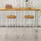 1/4 Pieces Modern Rectangle Solid Wood Top Counter Table with High Stools