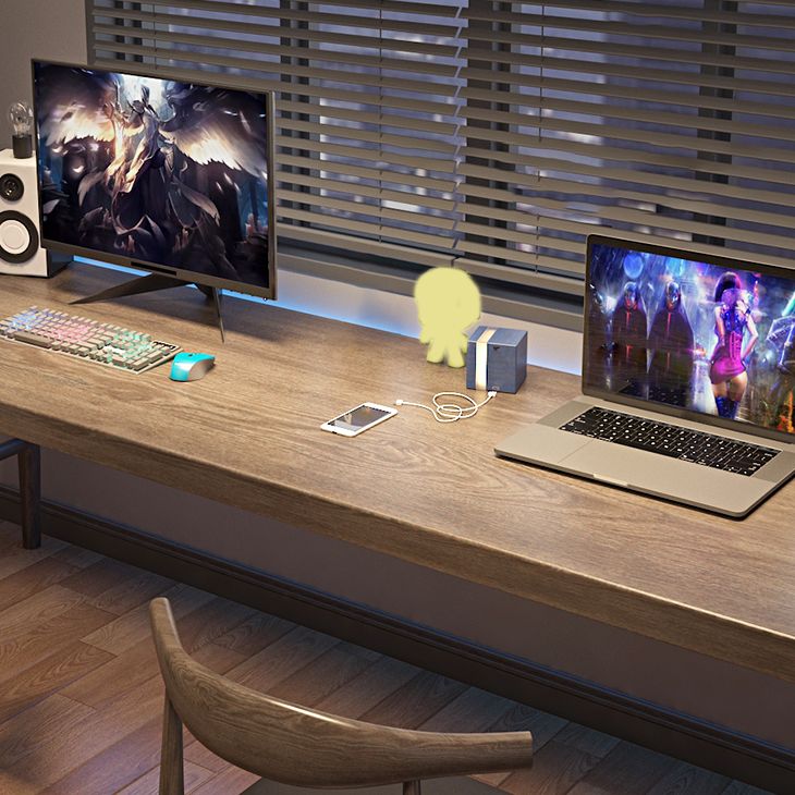 Scrivania di scrittura rettangolo in legno massiccio moderno 29.53 "Distanta da ufficio alto