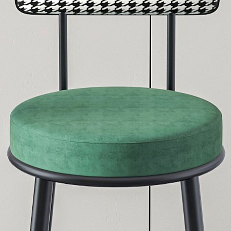 Modern Armless Backrest Counter Stool Iron Household Bar Stool with Cushion and Pedal Clearhalo 'Bar Furniture' 'Bar Stools' 'bar_stools' 'furn' 'furn_bar_stools' 'furniture_bar_stools' 'Kitchen & Dining Furniture' 'kitchen&dining_furn' 'kitchen' 'kitchen_furn' Furniture' 1200x1200_d46fde1d-8974-4062-ba0f-870979b8405a