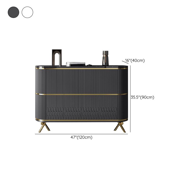 Glam Stone Top Sideboard Engineered Wood Side Board with Gold Legs Clearhalo 'buffet_sideboard' 'Buffets & Sideboards' 'furn' 'furn_buffet_sideboard' 'Furniture' 'Kitchen & Dining Furniture' 1200x1200_d4701b00-2eaf-4fb3-9f92-2d2ec87fdc12