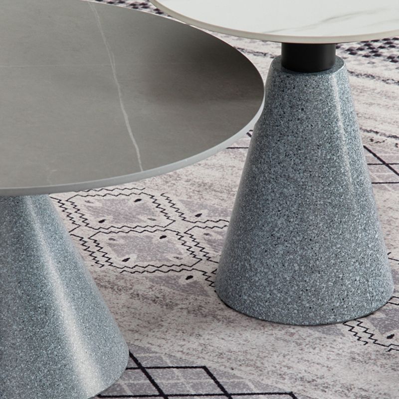 1 Slate Pedestal Coffee Table Round Modern Minimalist Coffee Table