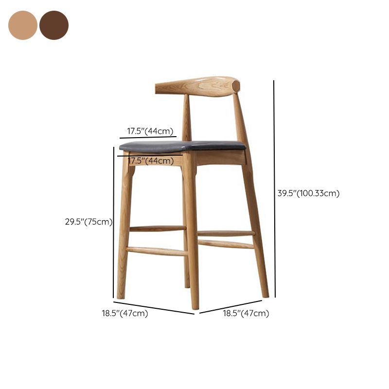 Faux Leather Dining Stools Industrial Bar Stool with Wood Base Clearhalo 'Bar Furniture' 'Bar Stools' 'bar_stools' 'furn' 'furn_bar_stools' 'Furniture' 'Kitchen & Dining Furniture' 1200x1200_d4730a02-494d-46cc-9805-1cb5adbd4e9d