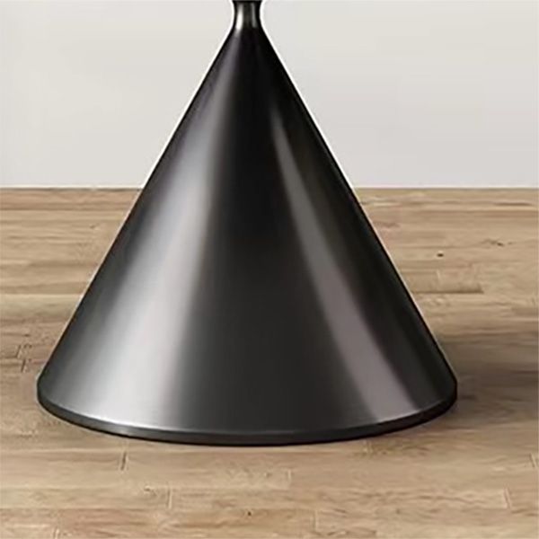 Mesa redonda de comedor moderna, mesa de piedra sinterizada con patas de metal para el hogar