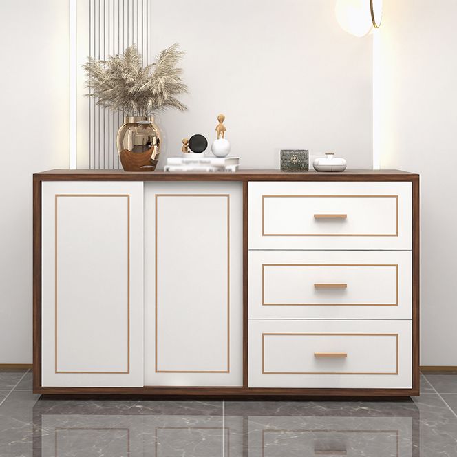 Credenza in legno ingegnerizzato a 3 cassetti ingegnerizzati moderni per soggiorno per soggiorno