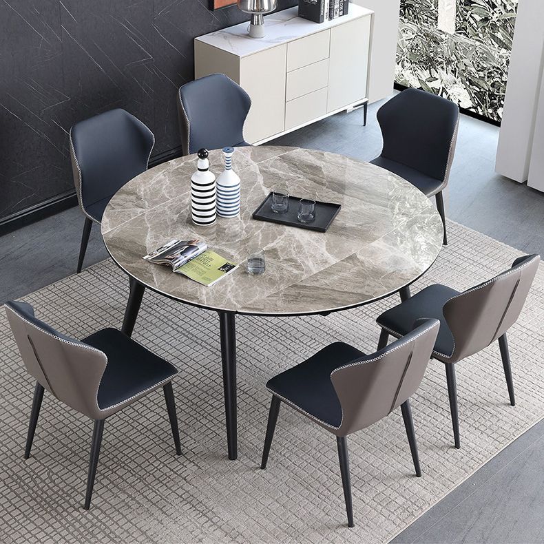 Modern Metal Dining Room Set Standard Height Black Legs Dining Set with Rectangle Table Clearhalo 'Dining Room Sets' 'Dining Tables & Seating' 'dining_room_set' 'furn' 'furn_dining_room_set' 'Furniture' 'furniture_dining_room_set' 'Kitchen & Dining Furniture' 'kitchen&dining_furn' 'kitchen' 1200x1200_d4781a55-6457-4473-8ac0-3c34fa322710