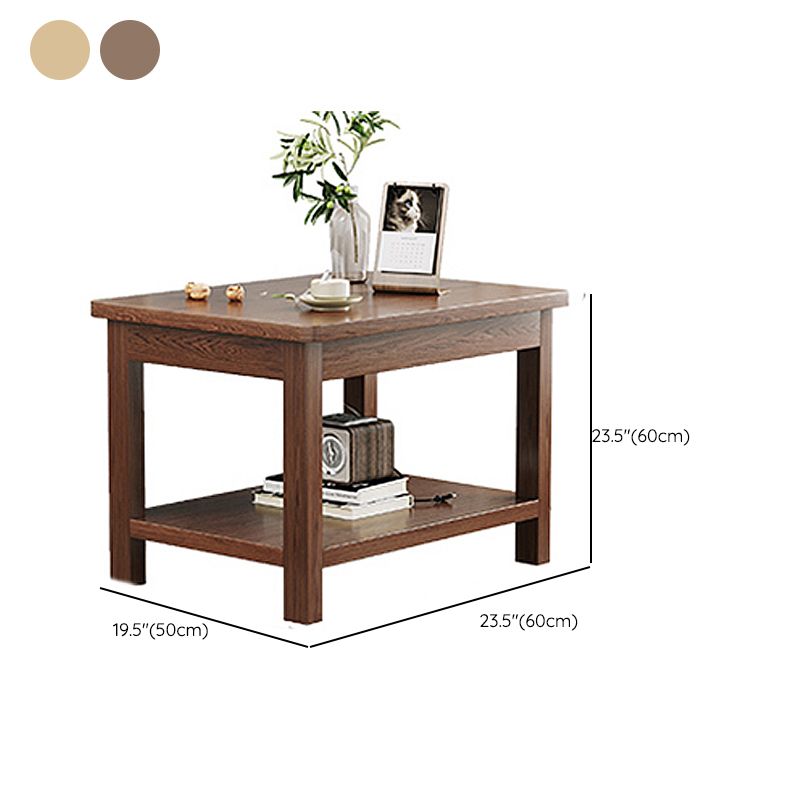 Mesa de esquina moderna de 4 patas Mesa al final del sofá de madera maciza con almacenamiento