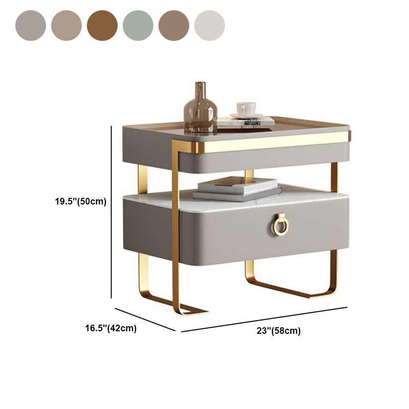 Glam 20 Inch H Nightstand Open Storage Glass Top Solid Wood Bed Nightstand with Legs Clearhalo 'Bedroom Furniture' 'furn' 'furn_night_stand' 'Furniture' 'night_stand' 'Nightstands' 1200x1200_d47b0e8c-b1cc-493d-84e9-0b518f9da0c7