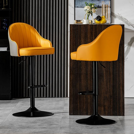 Industrial Liftable Bar Stool PU Leather Counter Bar Stool with Metal Legs for Home Clearhalo 'Bar Furniture' 'Bar Stools' 'bar_stools' 'furn' 'furn_bar_stools' 'Furniture' 'Kitchen & Dining Furniture' 1200x1200_d47ba553-bb7c-4be0-aecc-2889f5c093fe