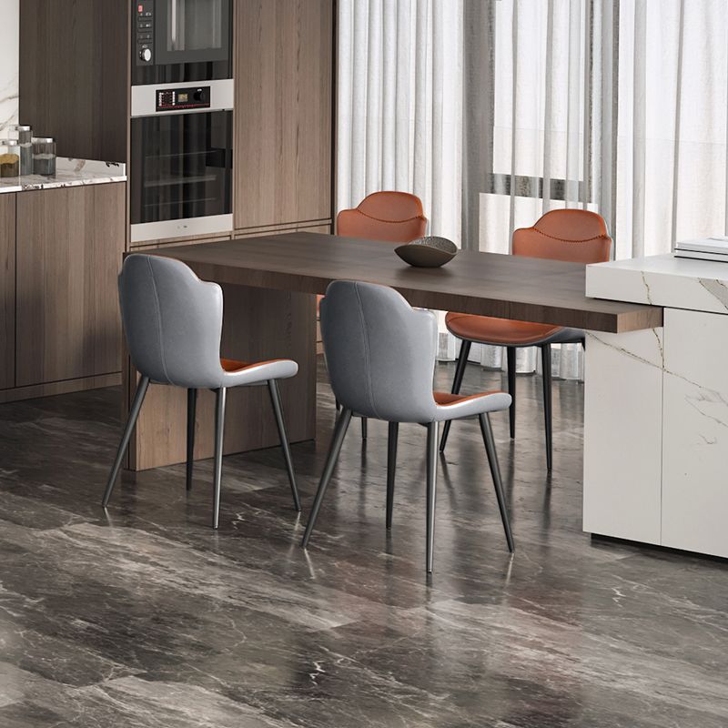 Faux Leder und Metall zeitgenössische Ess- und Akzentstühle