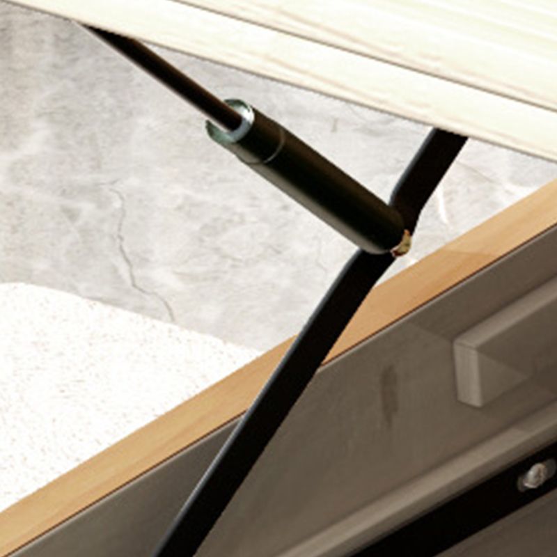 Letto scandinavo largo 84,65 pollici con testiera in legno naturale con testiera