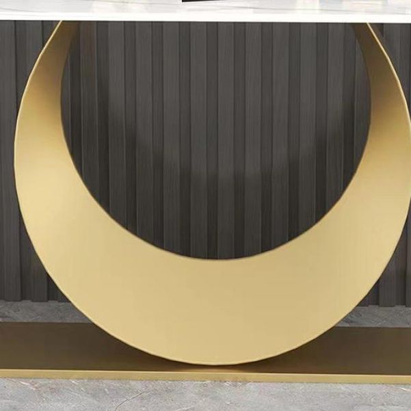 Glam Stone Console Accent Table Rectangle End Table for Hall