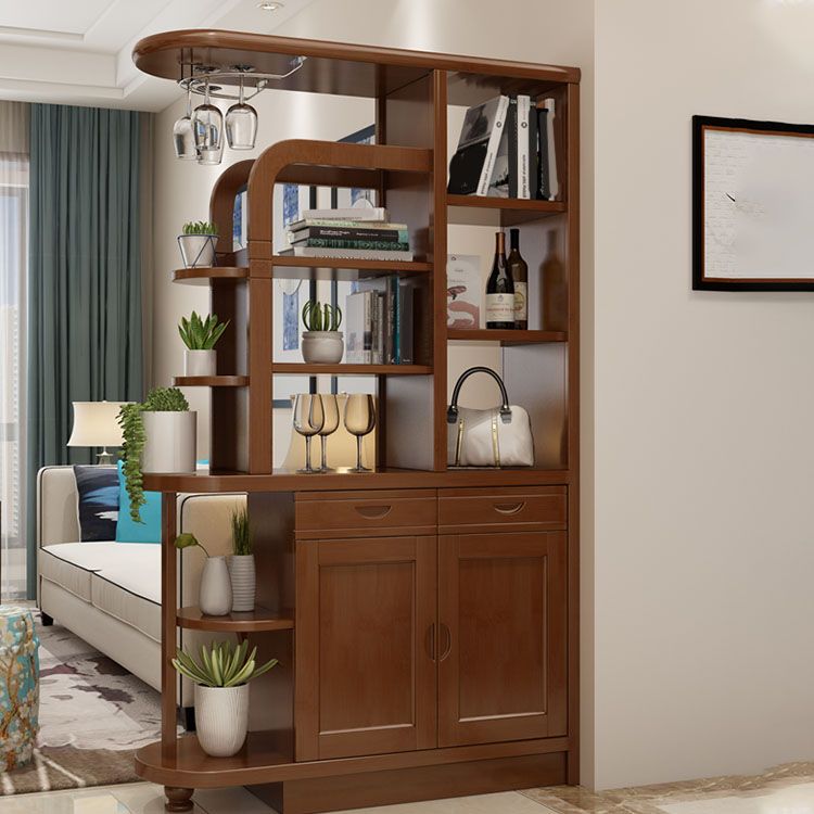 Contemporary 2-drawer Solid Wood 74.8" Tall Accent Cabinet with Doors Clearhalo 'Cabinets & Chests' 'cabinets_chests' 'furn' 'furn_cabinets_chests' 'Furniture' 'Living Room Furniture' 1200x1200_d47f6162-da4f-414b-8c4a-f6c9ab6240f1