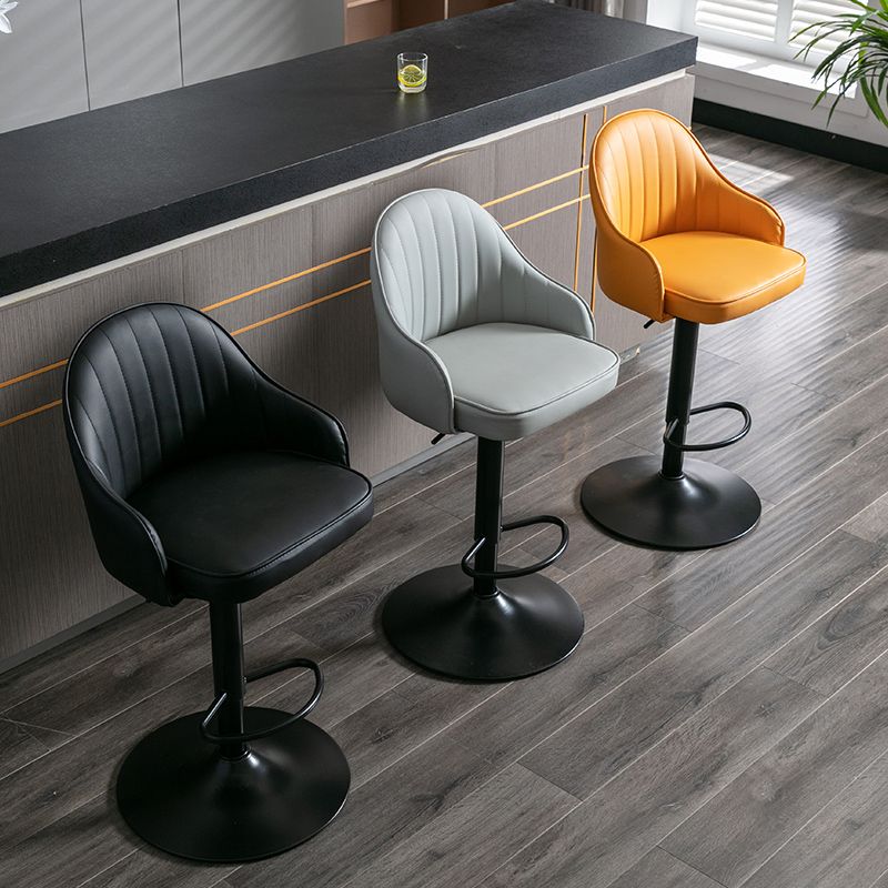 Nordic Metal Swivel Adjustable Barstool Indoor Tall Stool with Upholstered Clearhalo 'Bar Furniture' 'Bar Stools' 'bar_stools' 'furn' 'furn_bar_stools' 'furniture_bar_stools' 'Kitchen & Dining Furniture' 'kitchen&dining_furn' 'kitchen' 'kitchen_furn' Furniture' 1200x1200_d47fabe7-c9a2-470f-9f76-765f57f3e6cc
