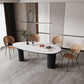 Sintered Stone Top Dining Table Oval Table with Metal Base and 3 Legs Clearhalo ' dining_table' 'Dining Tables & Seating' 'Dining Tables' 'furn' 'furn_dining_table' 'Furniture' 'furniture_dining_table' 'Kitchen & Dining Furniture' 'kitchen&dining_furn' 'kitchen' 'kitchen_dining_table' 1200x1200_d47ff7b1-6f15-45b9-9a5d-62565de84ccc