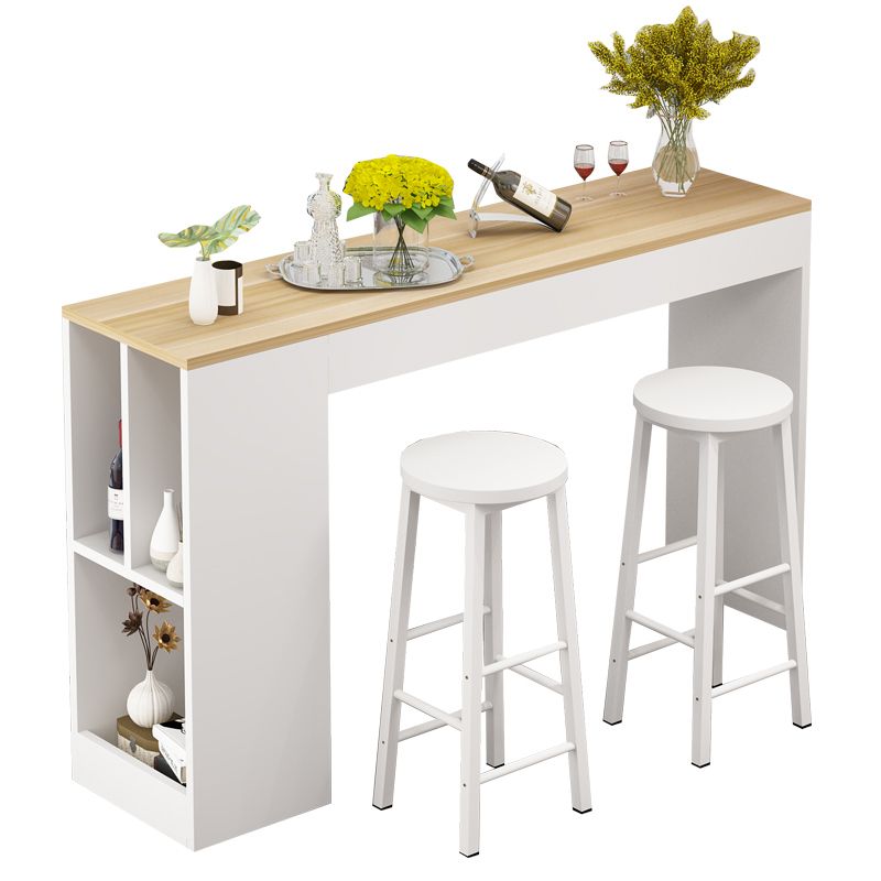 39.4-inch Double Pedestal Rectangle Table for Kitchen Dining Room Clearhalo 'Bar Furniture' 'Bar Tables' 'bar_tables' 'furn' 'furn_bar_tables' 'Furniture' 'Kitchen & Dining Furniture' 1200x1200_d4800f5c-bd64-41a1-bdf3-62c9e15bc606