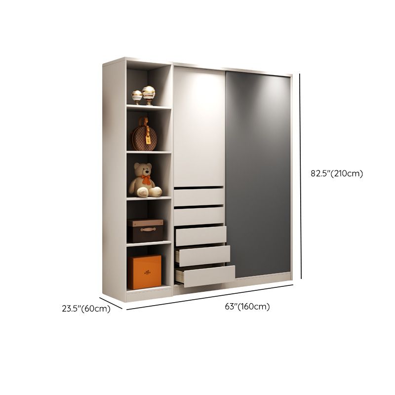 Moderne stijl schuifdeuren arme houten opbergkast met planken