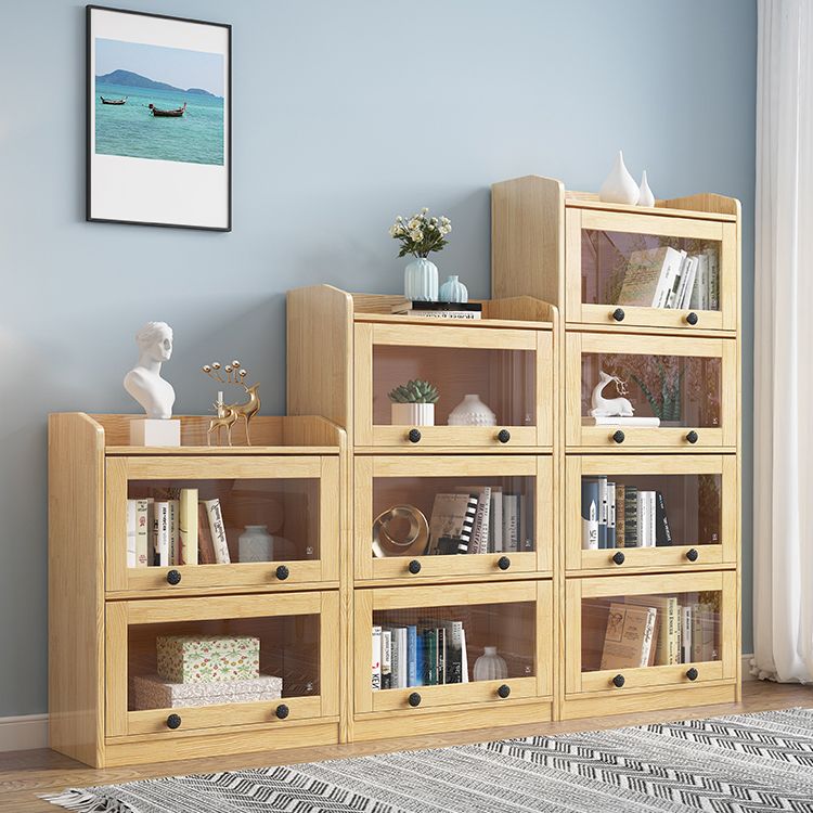11.8" W Closed Storage Bookcase Modern Wooden Bookshelf with Glass Doors Clearhalo 'Bookcases' 'furn' 'furn_bookcases' 'Furniture' 'Office Furniture' 1200x1200_d481893e-b733-4df7-b6ed-5eb3d5287f93