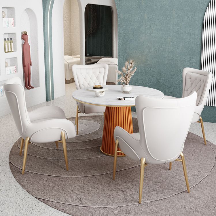 1/5 Pcs Metal Contemporary Dining Room Set with Round Indoor Table Dinette Set Clearhalo 'Dining Room Sets' 'Dining Tables & Seating' 'dining_room_set' 'furn' 'furn_dining_room_set' 'Furniture' 'furniture_dining_room_set' 'Kitchen & Dining Furniture' 'kitchen&dining_furn' 'kitchen' 1200x1200_d481f0d9-2b37-46d2-a9d8-c3163899ec34