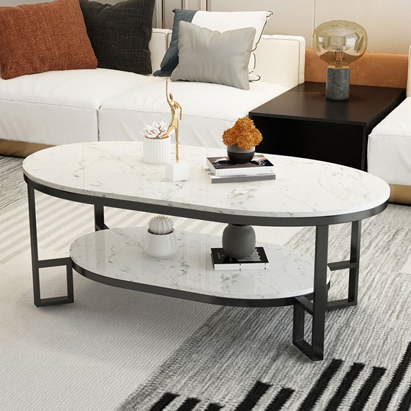 4 Beine Cocktailtischregal enthalten ovaler Stein Couchtisch