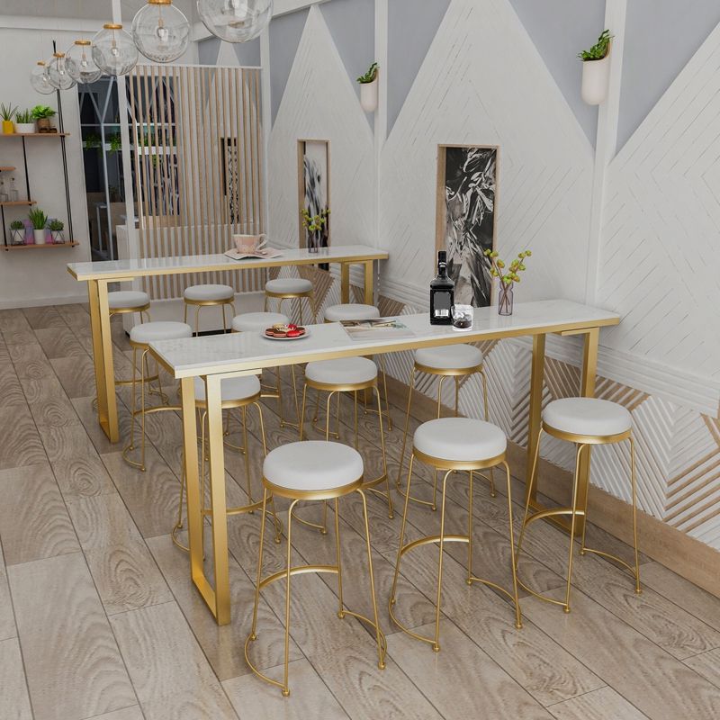 Marble Top Bar Table Rectangle Contemporary Style Pub Table for Cafe Clearhalo 'Bar Furniture' 'Bar Tables' 'bar_tables' 'furn' 'furn_bar_tables' 'Furniture' 'Kitchen & Dining Furniture' 1200x1200_d4838191-14ef-4819-9b88-ee2097cb98dd