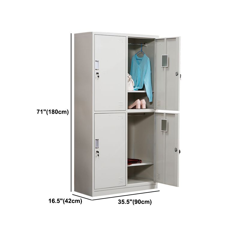 Contemporary Style Home Wardrobe Metal Wardrobe Closet with Locks