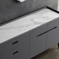 Faux Marble Buffet Table Modern Style Side Board with Cabinets and Drawers