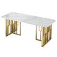 Metal Traditional Luxury Rectangle Indoor Table Sintered Stone Table for Kitchen and Dining Room Clearhalo ' dining_table' 'Dining Tables & Seating' 'Dining Tables' 'furn' 'furn_dining_table' 'Furniture' 'furniture_dining_table' 'Kitchen & Dining Furniture' 'kitchen&dining_furn' 'kitchen' 'kitchen_dining_table' 1200x1200_d488447e-55d4-4777-88a9-15332ca5e7a2