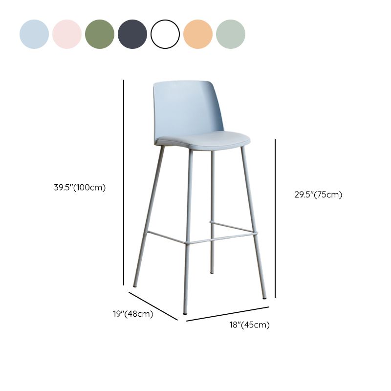 Taburete de bar de metal de estilo moderno, taburete de mostrador con respaldo de plástico para Bristol