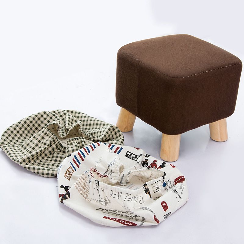 Fabric Standard Stool Contemporary Simple Square Upholstered Ottoman Clearhalo 'furn' 'furn_ottomans_poufs' 'Furniture' 'Living Room Furniture' 'Ottomans & Poufs' 'ottomans_poufs' 1200x1200_d48a37f7-390a-4fdd-9ddc-b8d357a2949e