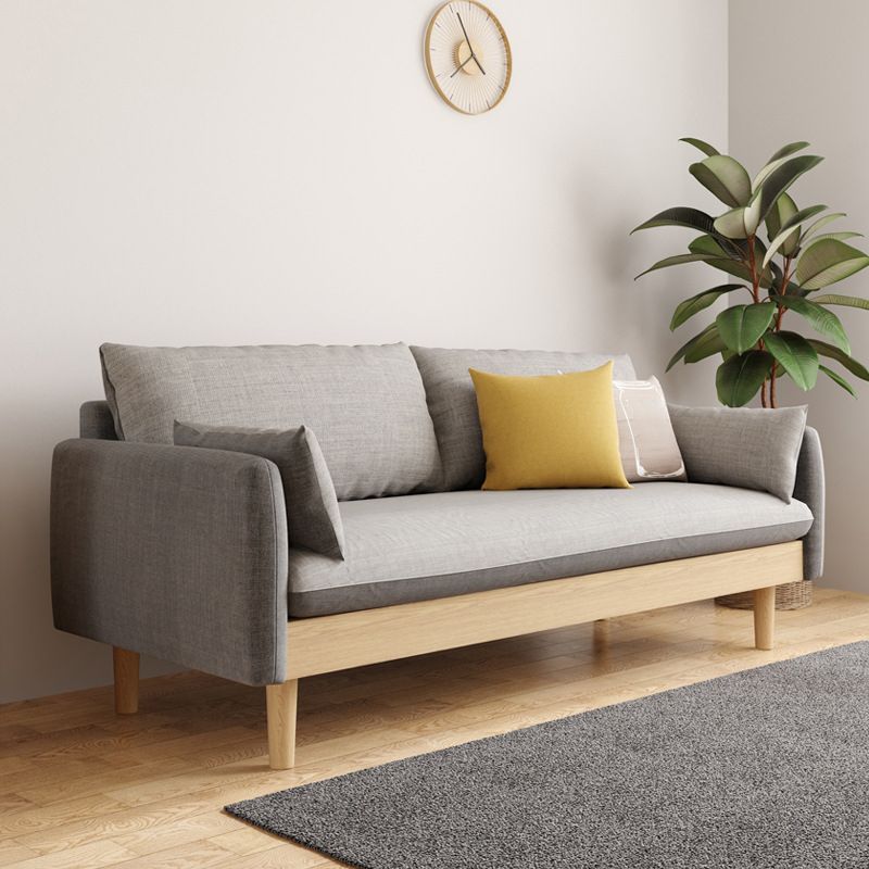Matte Finish Square Arm Sofa Cotton Linen Sofa for Bonus Room Apartment Clearhalo 'furn' 'furn_sofas' 'Furniture' 'furniture_sofas' 'kitchen' 'kitchen_sofas' 'Living Room Furniture' 'Sofa' 'sofas' 1200x1200_d48a3b6d-49b6-492e-97a8-8618bcc56e41