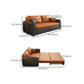 32" Wide Glam Sleeper Sofa Leather Pillow Included Foldable Sleeper Sofa