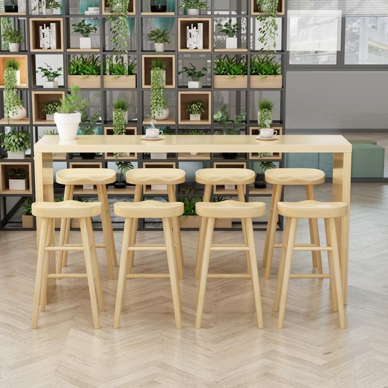 Modern Rectangular Pub Table Set 1/5/9 Pieces Wooden Counter Table with Backless Stools Clearhalo 'Bar Furniture' 'furn' 'furn_home_bar_bar_sets' 'Furniture' 'Home Bars & Bar Sets' 'home_bar_bar_sets' 'Kitchen & Dining Furniture' 1200x1200_d48c0aa6-7615-4f61-8efa-b50dc15f4ba8