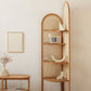 Contemporary Corner Bookshelf Wooden Closed Back Bookcase with Shelves