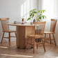 Oak Wood Round Dining Table Kitchen Table in Nature with Wooden Pedestal Clearhalo ' dining_table' 'Dining Tables & Seating' 'Dining Tables' 'furn' 'furn_dining_table' 'Furniture' 'furniture_dining_table' 'Kitchen & Dining Furniture' 'kitchen&dining_furn' 'kitchen' 'kitchen_dining_table' 1200x1200_d48c85fa-ba5f-42ba-b0c4-9028b2e25457
