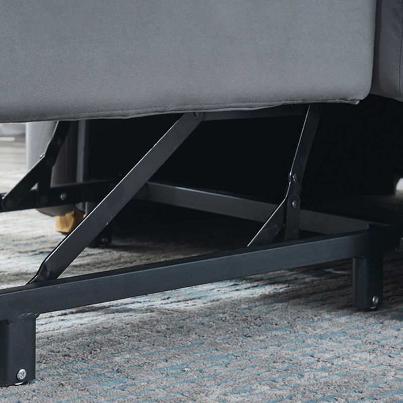 Contemporary Faux Leather Sleeper Sofa Biscuit Back Armless Sofa Bed