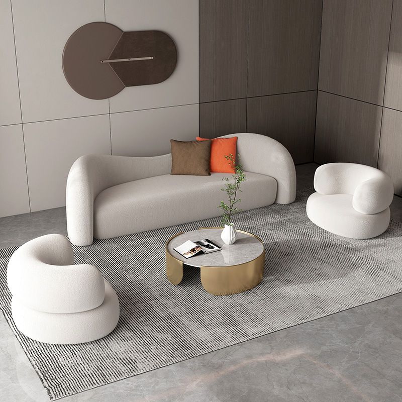 Scandinaves Coussins blancs Tuxedo ARM SALLE COURVE SEATS CURVE