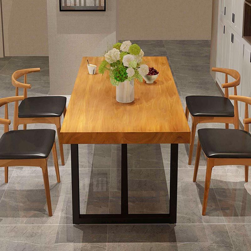 Modern 1/5 Pieces Dining Set Rectangle Wood Dining Table for Kitchen Dining Room Clearhalo 'Dining Room Sets' 'Dining Tables & Seating' 'dining_room_set' 'furn' 'furn_dining_room_set' 'Furniture' 'Kitchen & Dining Furniture' 1200x1200_d491c2c8-15c9-475e-829b-fa9e6ee6a004