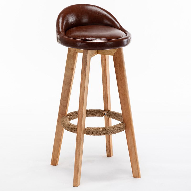 Scandinavian Wood Kitchen Dining Room Armless Stool Low Back Bar Stool Clearhalo 'Bar Furniture' 'Bar Stools' 'bar_stools' 'Furniture' 'furniture_bar_stools' 'Kitchen & Dining Furniture' 1200x1200_d491d07a-82c6-4ad1-9f91-bc265f17e252