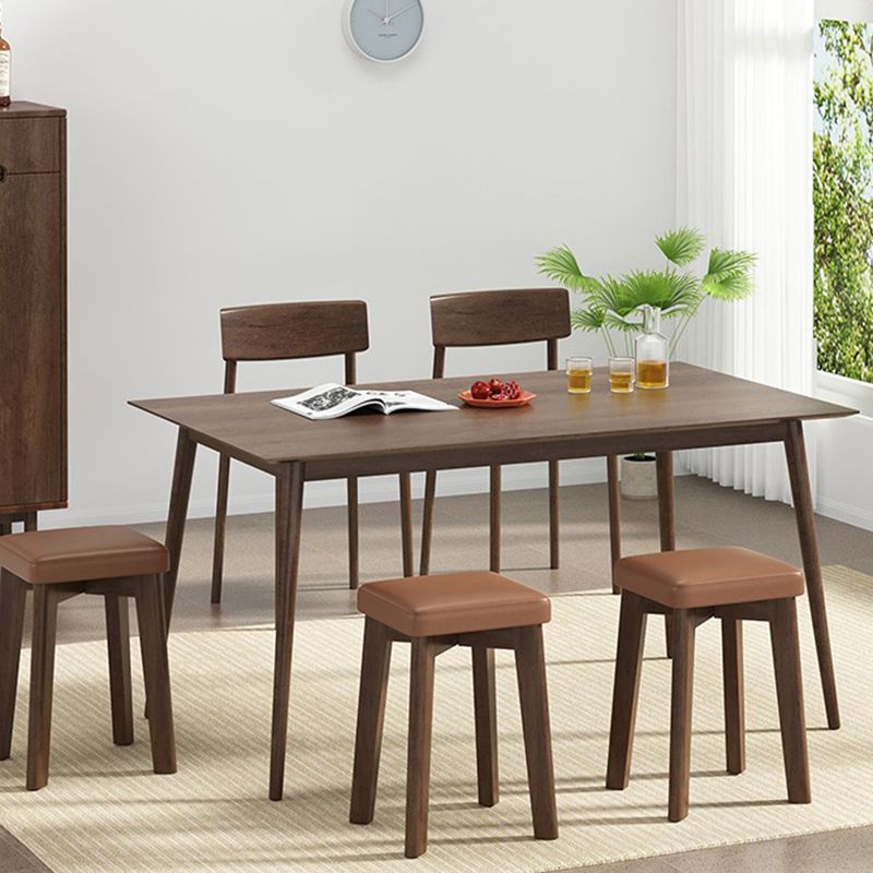 Cube Ottoman Mid-Century Modern Square Pure Color Faux Leather Stain Resistant Ottoman