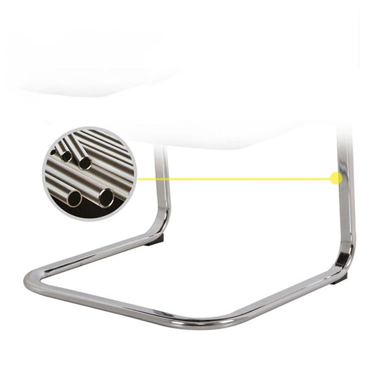 悲惨な黒いアームチェアフェイクレザーとクロムフレームオフィスチェア