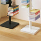 Stainless Steel Bookcase White and Black Bookshelf Open Back 13" Wide