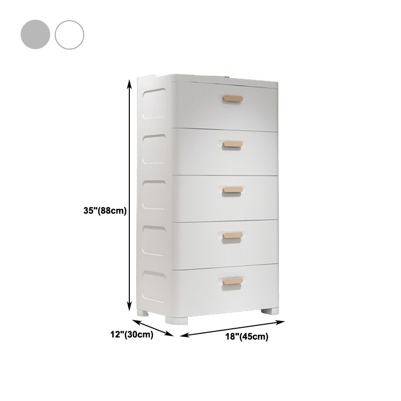 Grijze/witte lingerie kist eigentijdse plastic kist met laden voor slaapkamer