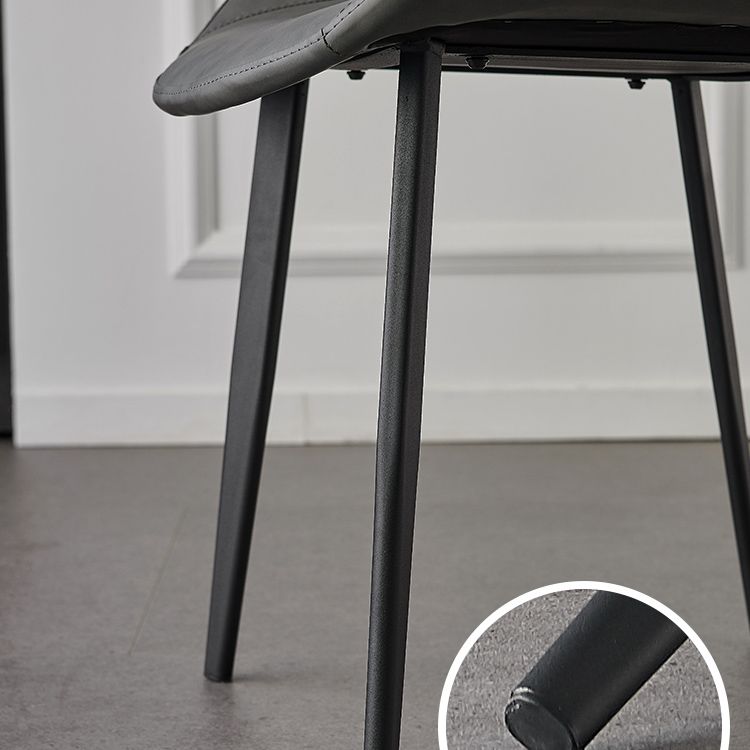 Contemporary Metal Dining Room Chairs Armless Leather Dining Chairs for Home Use Clearhalo ' kitchen&dining_furn' 'Dining Chairs' 'Dining Tables & Seating' 'dining_chair' 'furn' 'furn_dining_chair' 'Furniture' 'furniture_dining_chair' 'Kitchen & Dining Furniture' 'kitchen' 1200x1200_d4999859-523f-4f4a-bd7e-4f18fdc8686f