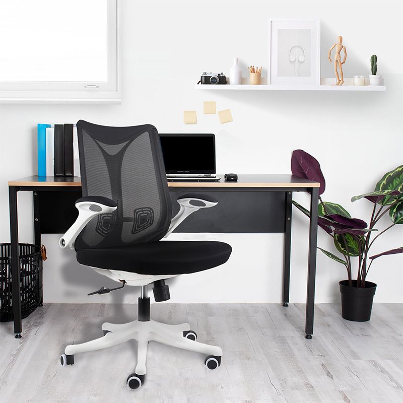 Chaise d'ordinateur moderne Chaise d'accoudoir réglable en nylon chaise Mid-back