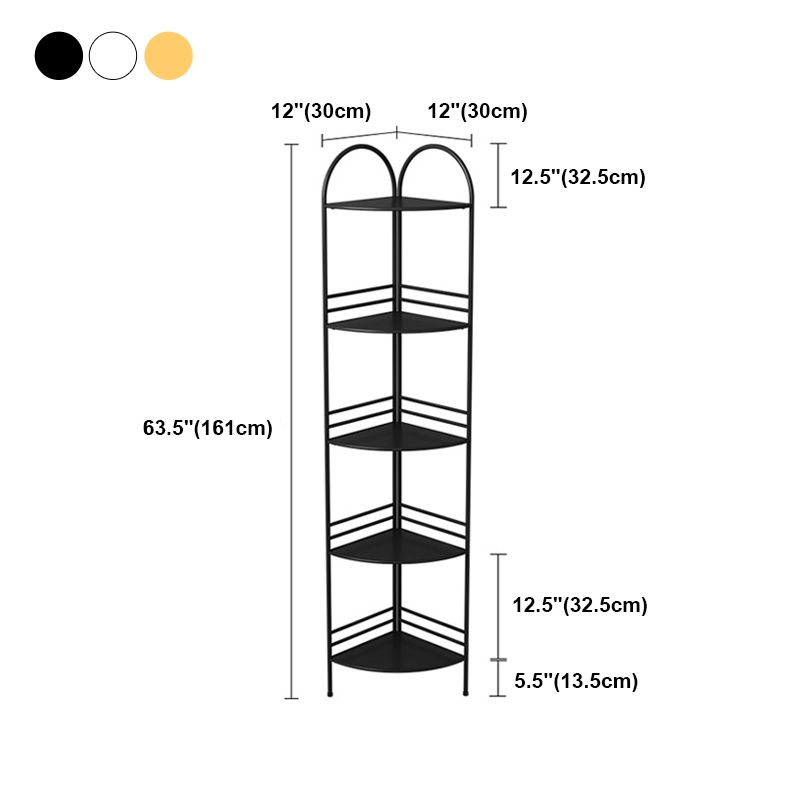 3/5-Shelf Contemporary Corner Bookshelf Iron Open Bookshelf for Living Room Clearhalo 'Bookcases' 'furn' 'furn_bookcases' 'Furniture' 'furniture_bookcases' 'Office Furniture' 1200x1200_d49e632f-2c81-450c-b4e4-81efd5bdb723