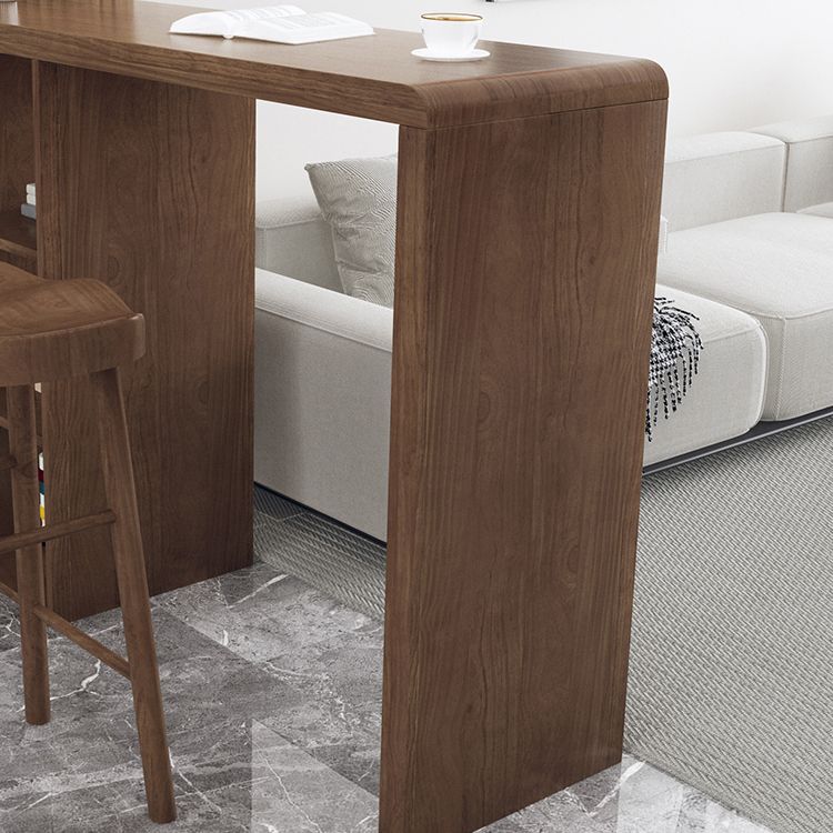 Mesa de bar de estilo moderno, mesa de bar rectangular de madera maciza para sala de estar